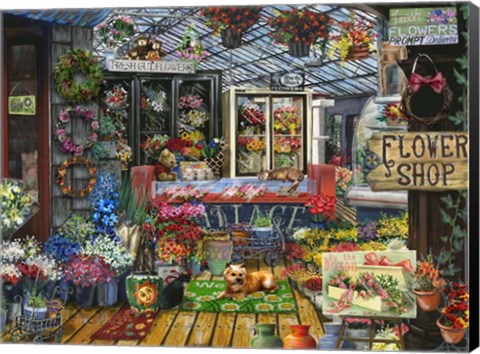 Framed Flower Shop Print