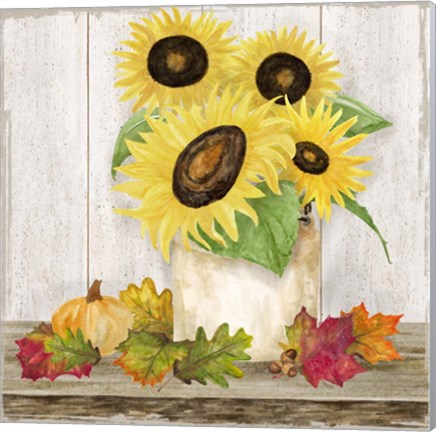 Framed Fall Sunflowers I Print