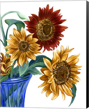 Framed China Sunflowers I Print