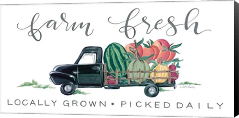 Framed Farm Fresh Produce Truck Print