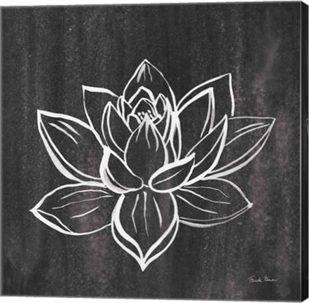 Framed Lotus Gray Print