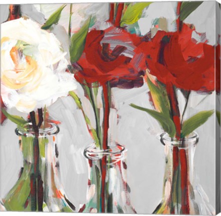 Framed Red Romantic Blossoms I Print