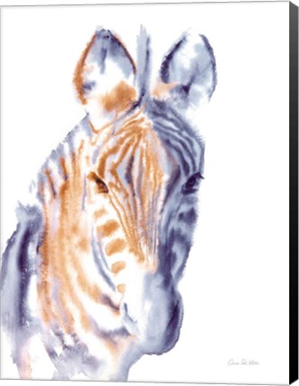 Framed Zebra Neutral Print