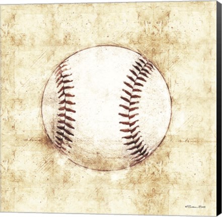 Framed Baseball Sketch Print