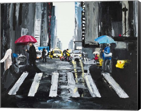 Framed NYC in the Rain Print