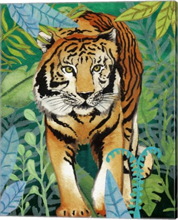 Framed Tiger In The Jungle II Print