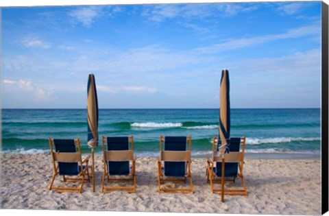 Framed Beach Chairs Print