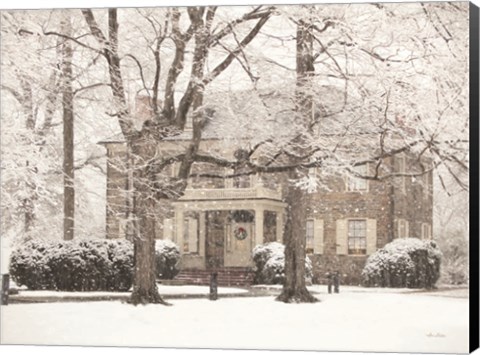 Framed Winter Home at Christmas Print
