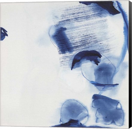 Framed Minimalist Blue &amp; White II Print