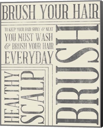 Framed Bath Reminders in Gray I Print