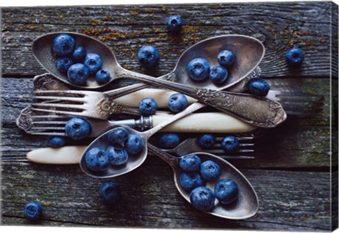 Framed Spoons &amp; Blueberry Print