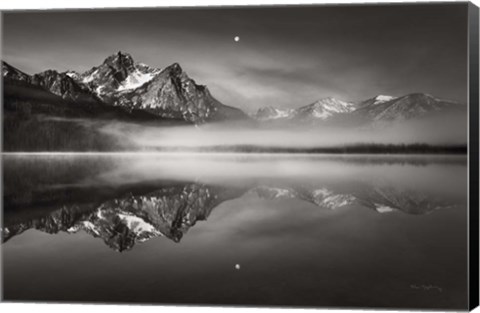 Framed Moonset on McGown Peak Print