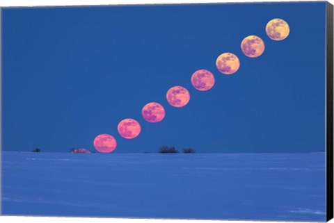 Framed Rising of the Full Moon Over Alberta Print