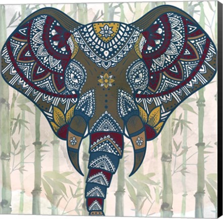Framed Watercolor Mandala Elephant Print