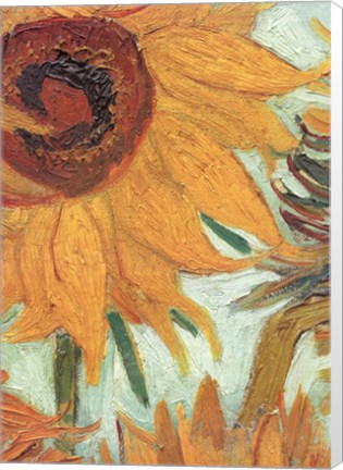 Framed Vase with Twelve Sunflowers, .c1888 (detail) Print