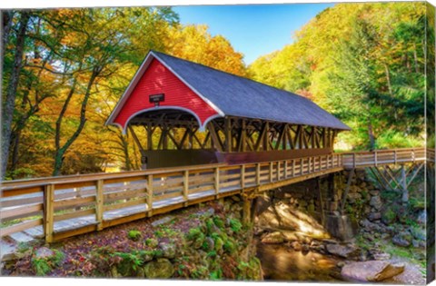 Framed Autumn in Flume Gorge Print