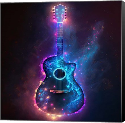 Framed Guitar 2 Print