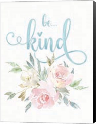 Framed Be Kind Floral Print