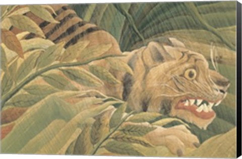 Framed Detail from Tiger in a Tropical Storm (Surprised!), 1891 Print