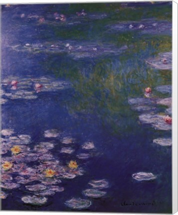 Framed Waterlilies at Giverny Print