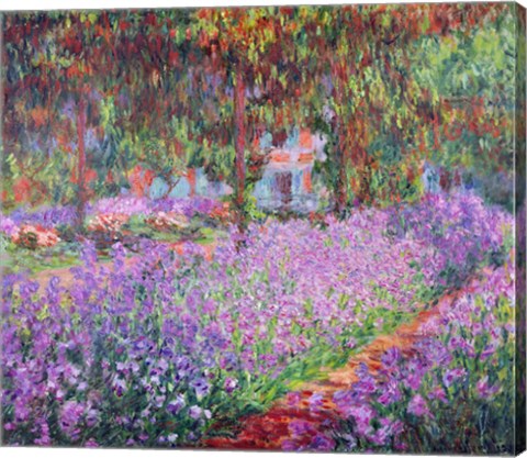 Framed Artist&#39;s Garden at Giverny, 1900 Print