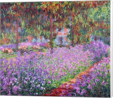 Framed Artist&#39;s Garden at Giverny, 1900 Print