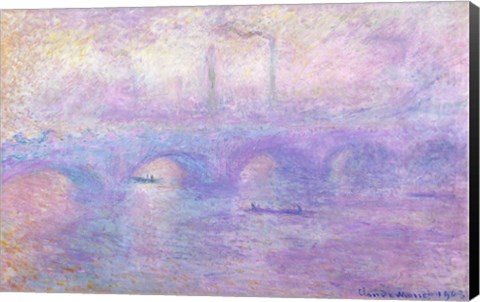Framed Waterloo Bridge in Fog, 1899-1901 Print