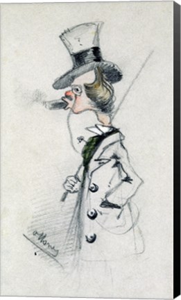 Framed Dandy with a Cigar, 1857 Print