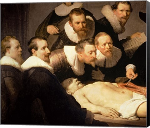 Framed Anatomy Lesson of Dr. Nicolaes Tulp, 1632 (detail) Print