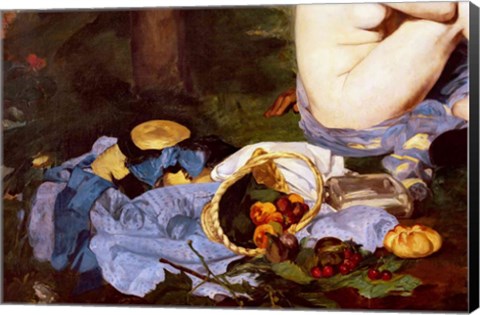 Framed Dejeuner sur l&#39;Herbe, 1863, (fruit basket detail) Print