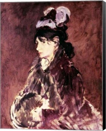 Framed Portrait of Berthe Morisot - side view Print