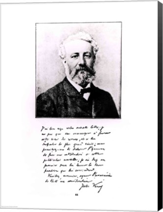 Framed Portrait of Jules Verne Print
