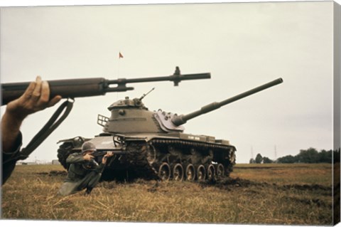 Framed M-14 Rifle M60 Tank Print