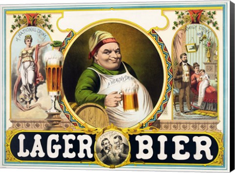 Framed Lager Bier Print