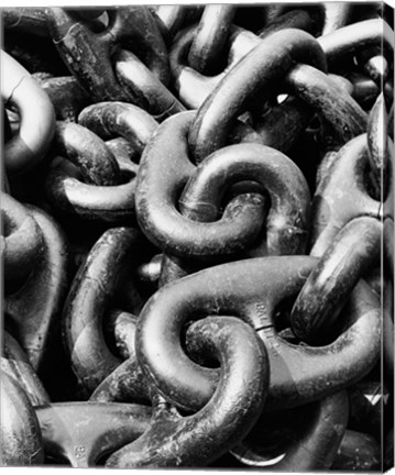 Framed Close-up of a rusty anchor chain, Sun Shipbuilding Company, Chester, Pennsylvania, USA Print