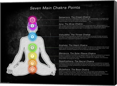 Framed Seven Main Chakra Points Print