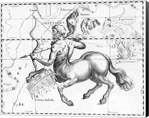 Framed Sagittarius Hevelius Print