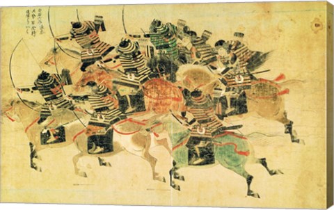 Framed Samurais on horseback Print