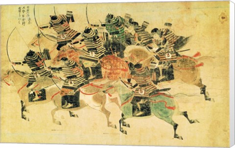 Framed Samurais on horseback Print