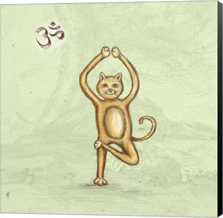 Framed Yoga Cat III Print