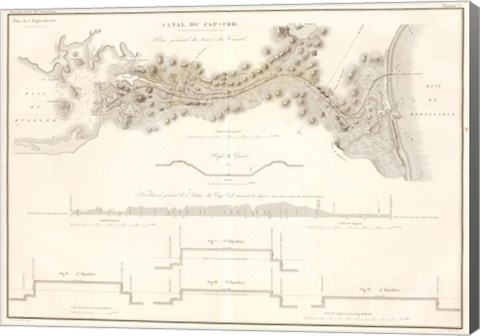 Framed Canal du Cape-Cod Massachusetts, 1834 map Print