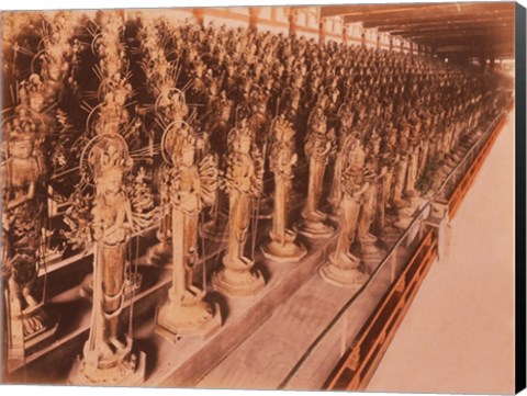Framed Sanjusangendo, Kioto, an Image of Buddha Print