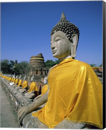 Framed Buddha statue at a temple, Wat Yai Chai Mongkol, Ayutthaya, Thailand Print