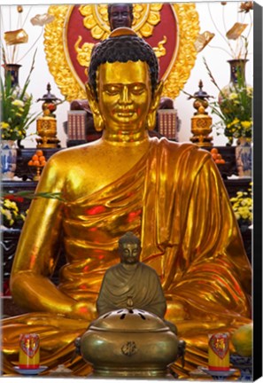 Framed Statue of Buddha in a Temple, Long Son Pagoda, Nha Trang, Vietnam Print