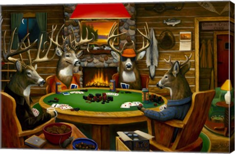 Framed Deer Camp Print