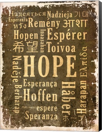 Framed Hope in Multiple Languages Print