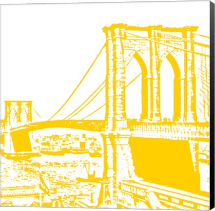 Framed Yellow Brooklyn Bridge Print