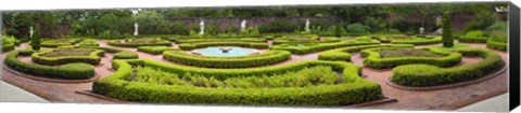 Framed Fountain in a garden, Latham Memorial Garden, Tryon Palace, New Bern, North Carolina, USA Print