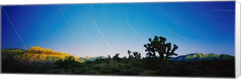 Framed Star trails over Red Rock Canyon National Conservation Area, Nevada, USA Print