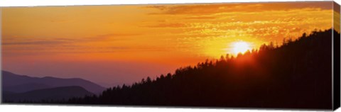 Framed Orange Sunset at Clingmans Dome, Tennessee Print